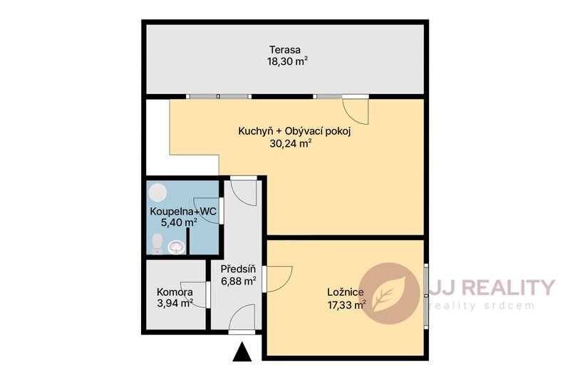 Prostorný byt 2+kk s terasou